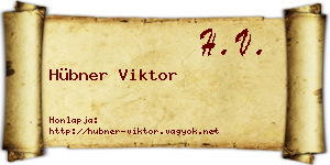 Hübner Viktor névjegykártya